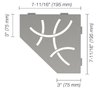 Полочка пятиугольная врезная Schluter Shelf-E-S2 Curve Каменно-серая